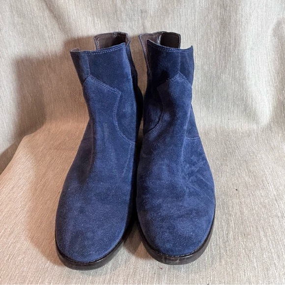 COLE HAAN Sz  10.5B Grand øs Suede Pull On Stacked Heel Almond Toe Ankle Boots - Picture 2 of 11